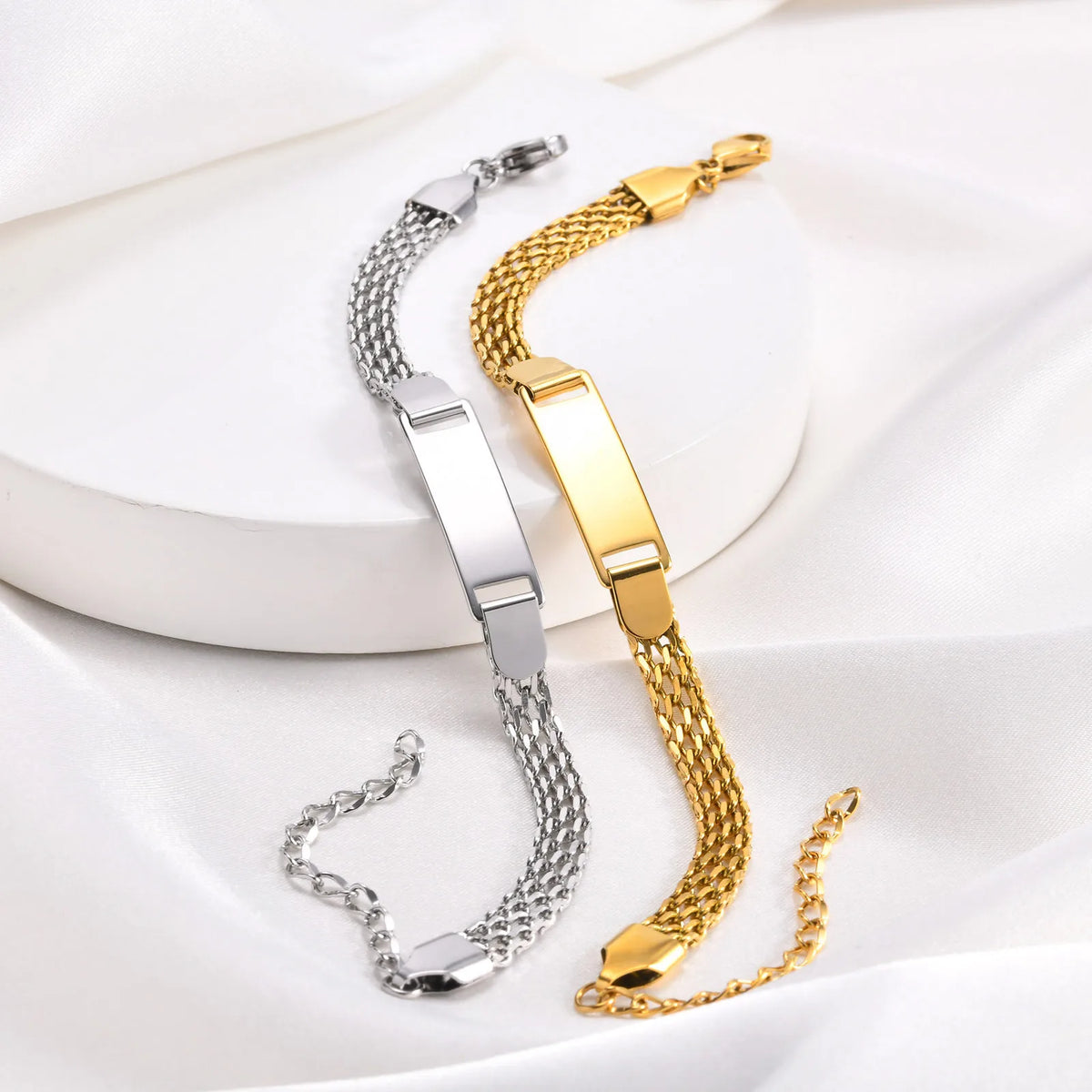 Stainless Steel Children Kids Baby Women Bracelets Hand Chain Blank Bar Adjustable Kid Baby Mom Bracelet Christmas Jewelry Gift