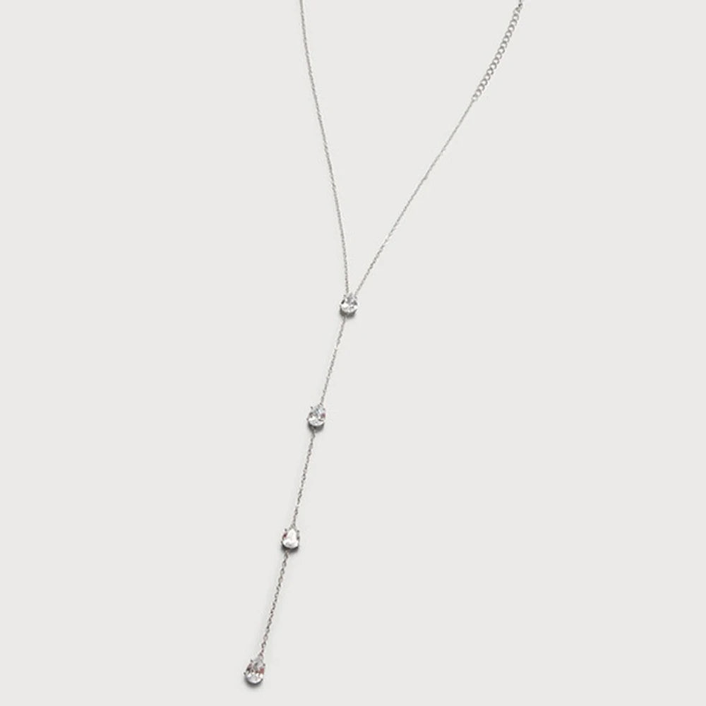 Simple Water Drop Y Shape Necklace