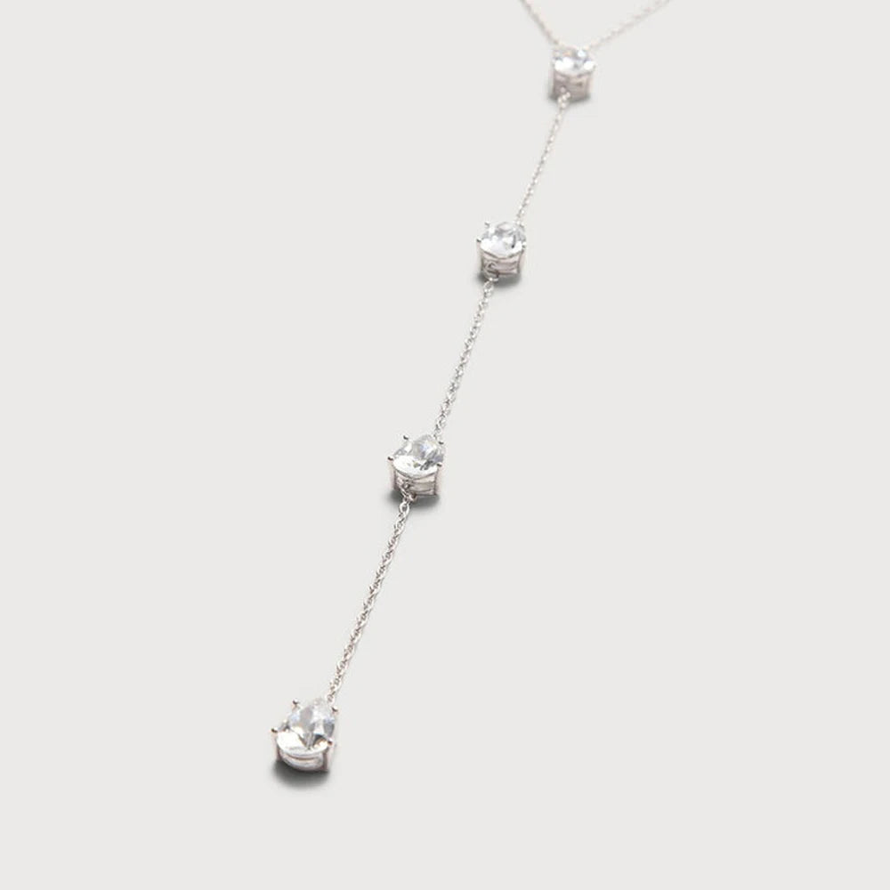 Simple Water Drop Y Shape Necklace