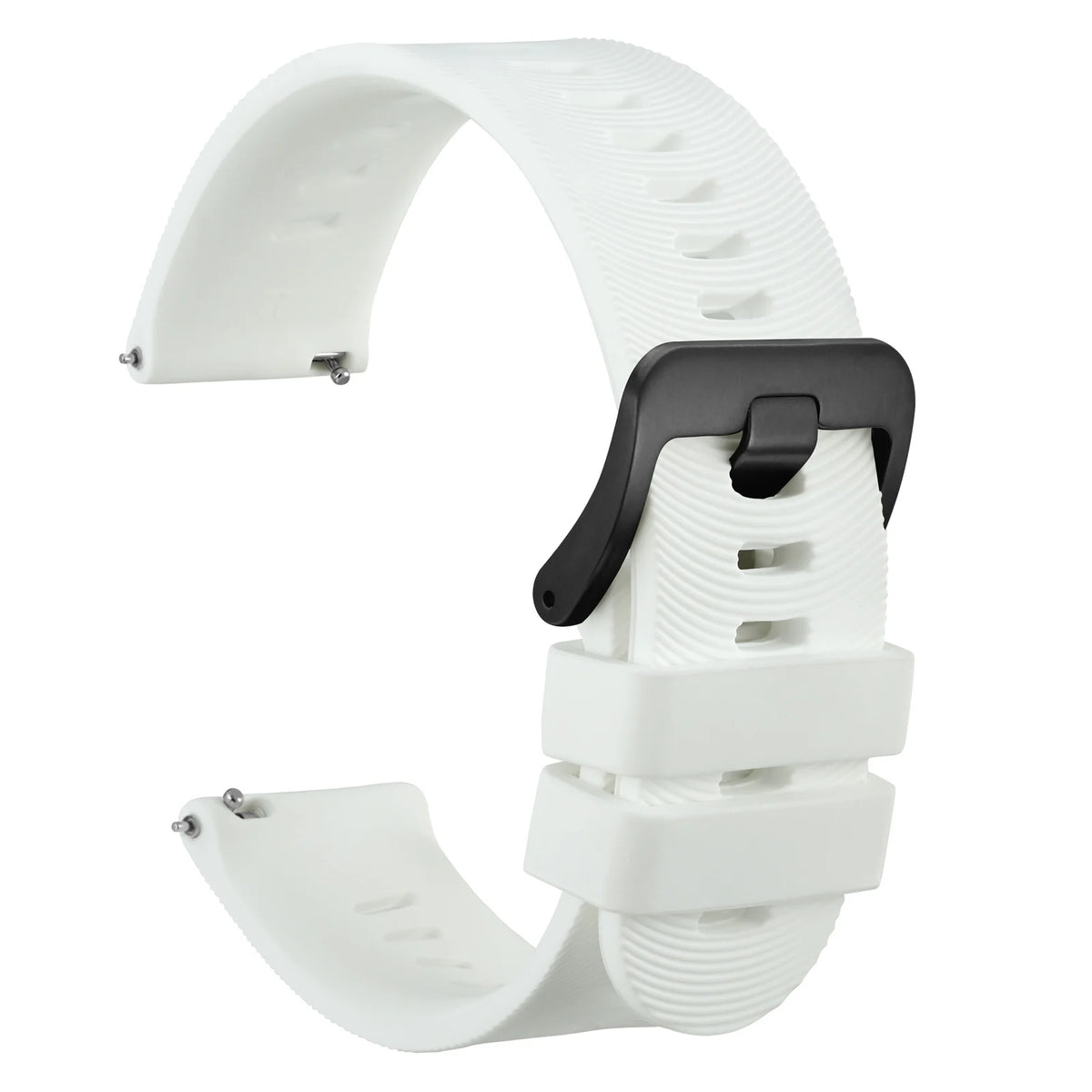 WOCCI Silicone Watch Band with Arch Stripes Texture 18mm 20mm 22mm 24mm 26mm for Men Women Waterproof Soft Sturdy