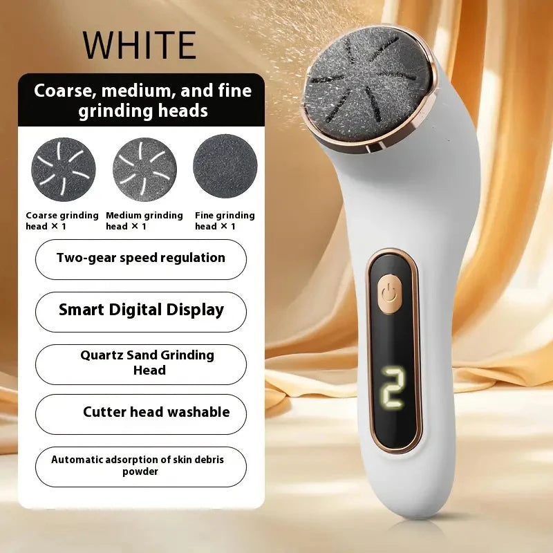 Rechargeable Electric Foot Polishing Machine, with Interchangeable Heads, Portable and Easy to Use,