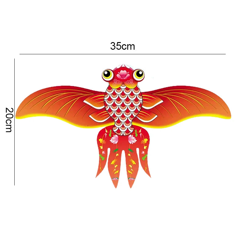Mini Fishing Rod Kite for Kids Vivid Butterfly Swallow Parrot Easy to Fly Goldfish Kites for Toddler Outdoor Beach Park Beginner