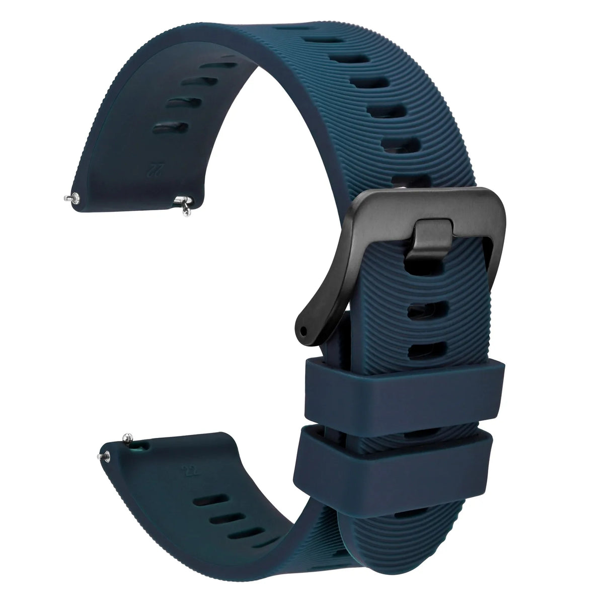 WOCCI Silicone Watch Band with Arch Stripes Texture 18mm 20mm 22mm 24mm 26mm for Men Women Waterproof Soft Sturdy
