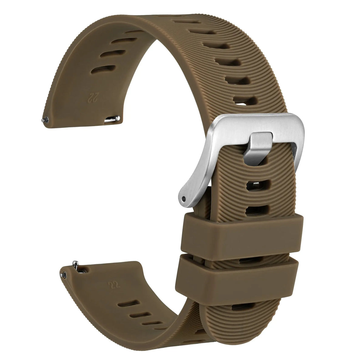 WOCCI Silicone Watch Band with Arch Stripes Texture 18mm 20mm 22mm 24mm 26mm for Men Women Waterproof Soft Sturdy