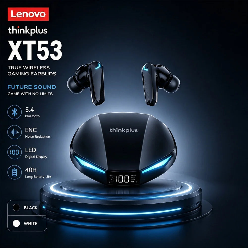 Lenovo XT53 Wireless Bluetooth 5.3 Earphones Gaming Low Latency Dual Mode Music Earbuds Sports In-Ear Headset With Mic New Gifts
