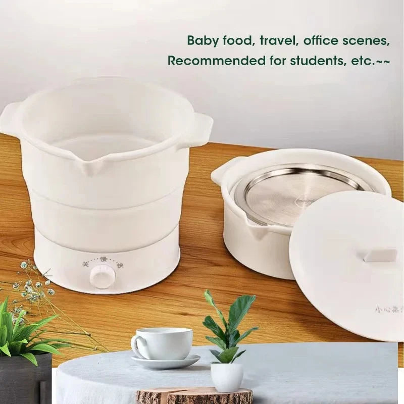 HOMEFISH Foldable Silicone Electric Pot Portable Multi-Purpose Hot Water Boiler for Travel 110/220V Kettle Ideal for Camping