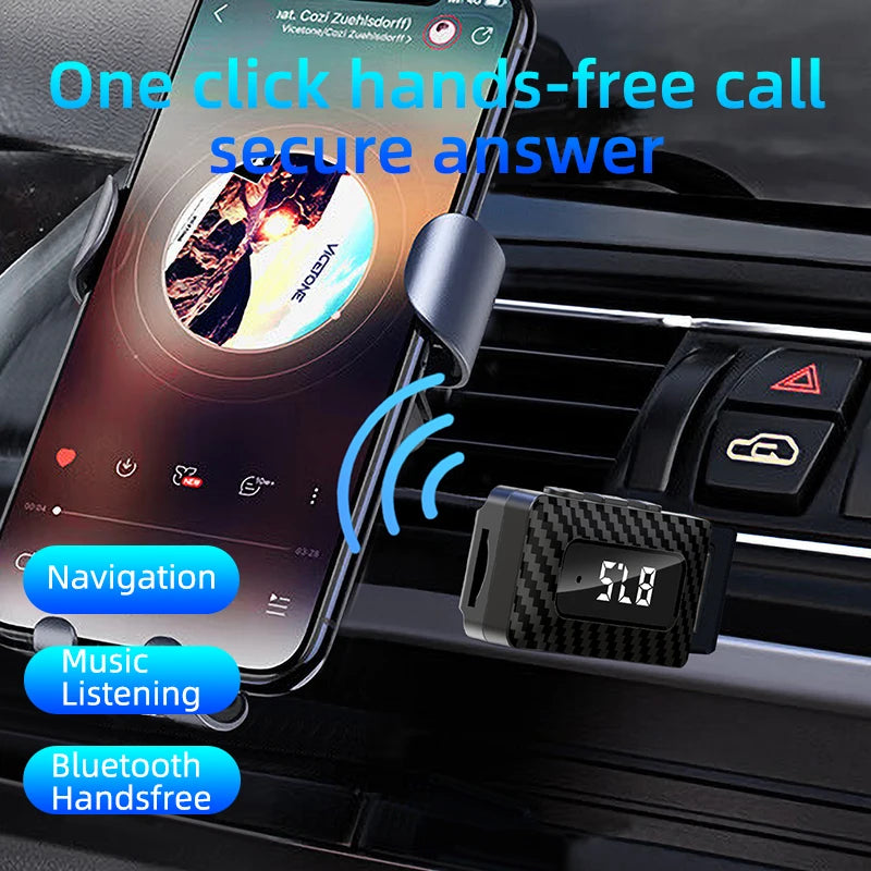 Car Wireless Bluetooth Receiver Play TF Card Music Built-in Mic Support Voice control For iPhone Android Phone