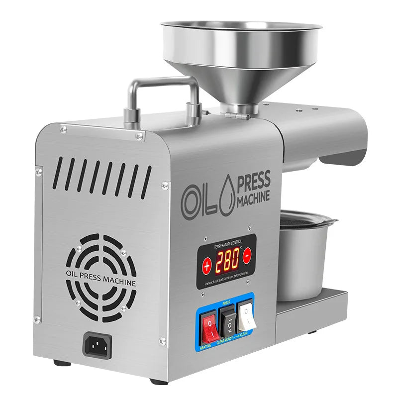 Stainless Steel Oil Press Machine Home Cold/Hot Oil Extractor for Peanut/Sesame/Sunflower Oil Press Machine For Small Business