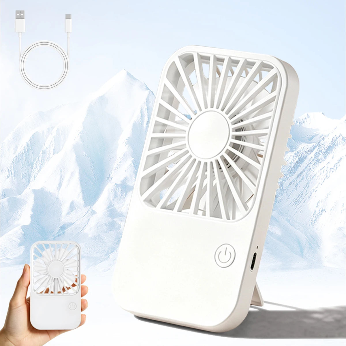 Portable Charging Handheld Fan, Neck Hanging Fan, with Phone Holder, Suitable for Office, Outdoor Camping and Picnicking.