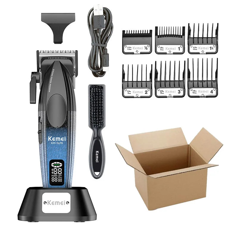 Kemei KM1670 Baber Electric Hair Trimmer Hair Clipper Professional Hair Cutting Machine With Charging Base For Men Men Gift