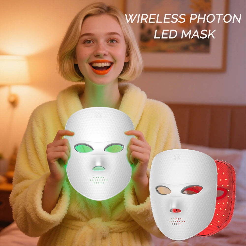 Wireless LED Facial Mask 7 Colors Light