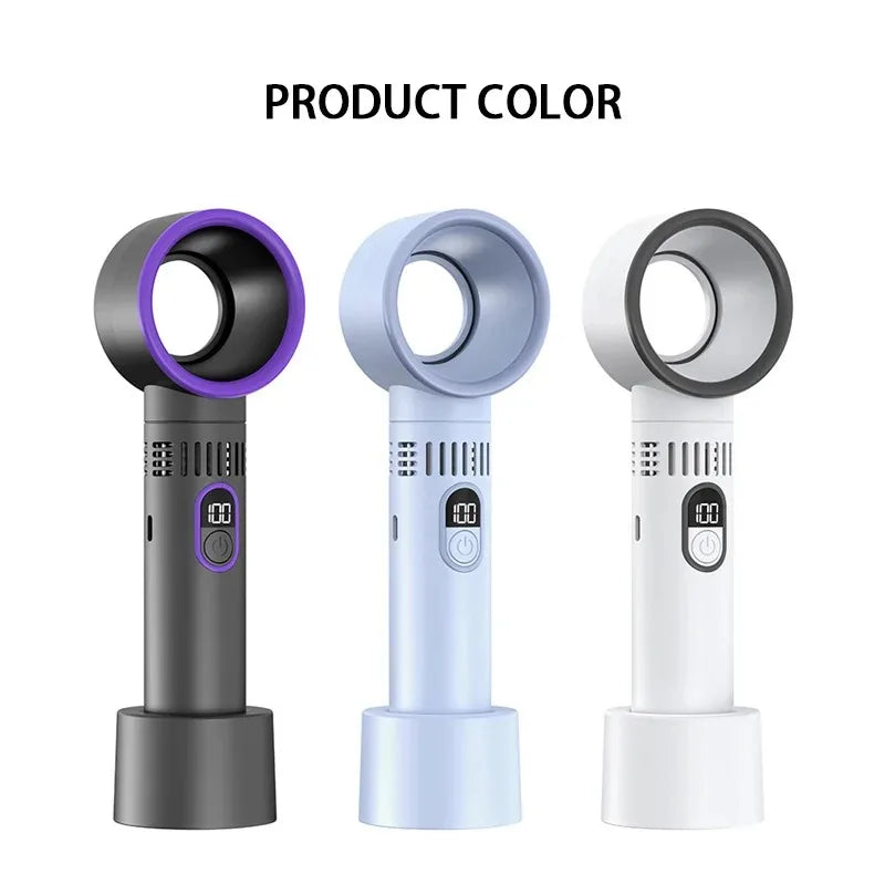 100 Level Bladeless Fan Intelligent Digital Display High-speed Bladeless Portable USB Charging High Wind Power Home 2026 New ﻿