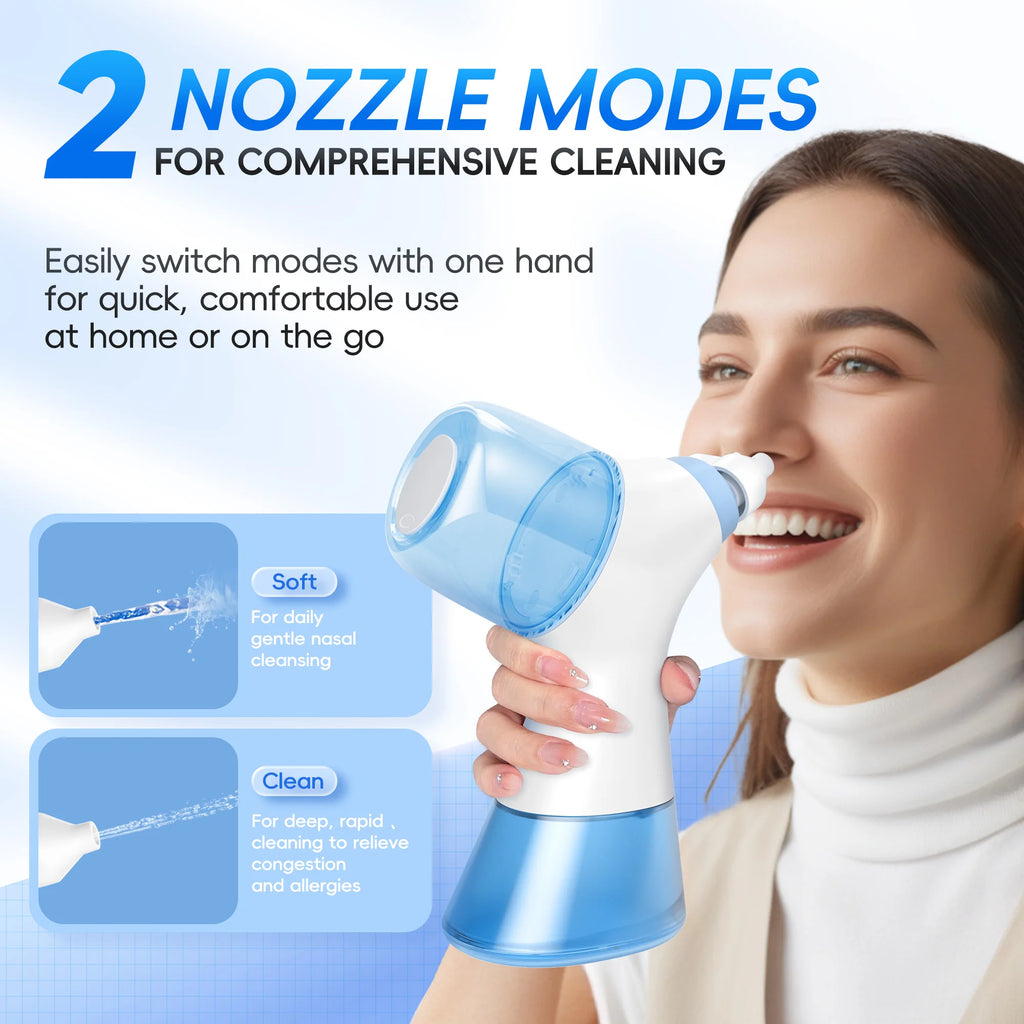 Nasal Irrigation System–Rinse Kit with 1 Nose Cleaner and 30 SaltPods for Congestion Relief Sinus with Electric Toothbrush Set