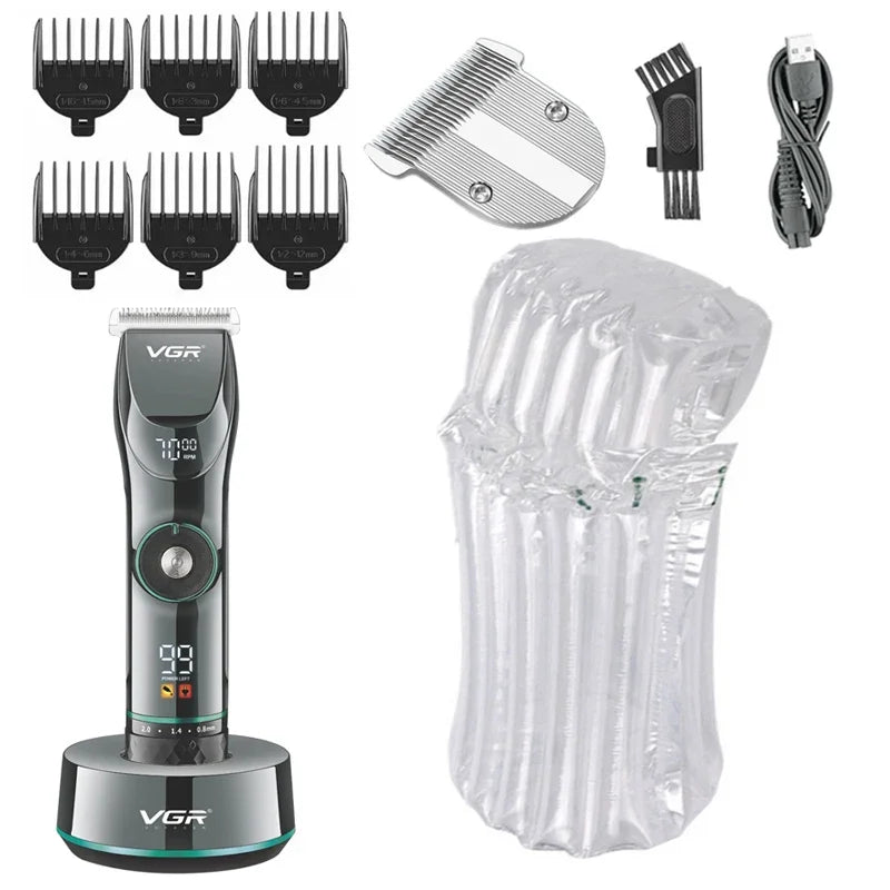 Professional 15 Motor Speed Barber Shop Hair Trimmer For Men Beard Trimmer Body Hair Clipper Electric Hair Cutting Machine Pro
