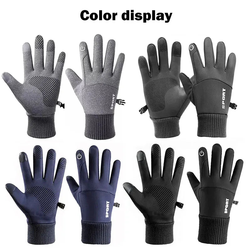 Men's Winter Driving Touch Screen Gloves Warm and Wear Resistant Gloves Women's Outdoor Sports Anti Slip and Waterproof Gloves