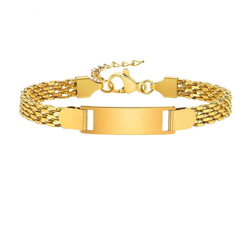 Stainless Steel Children Kids Baby Women Bracelets Hand Chain Blank Bar Adjustable Kid Baby Mom Bracelet Christmas Jewelry Gift