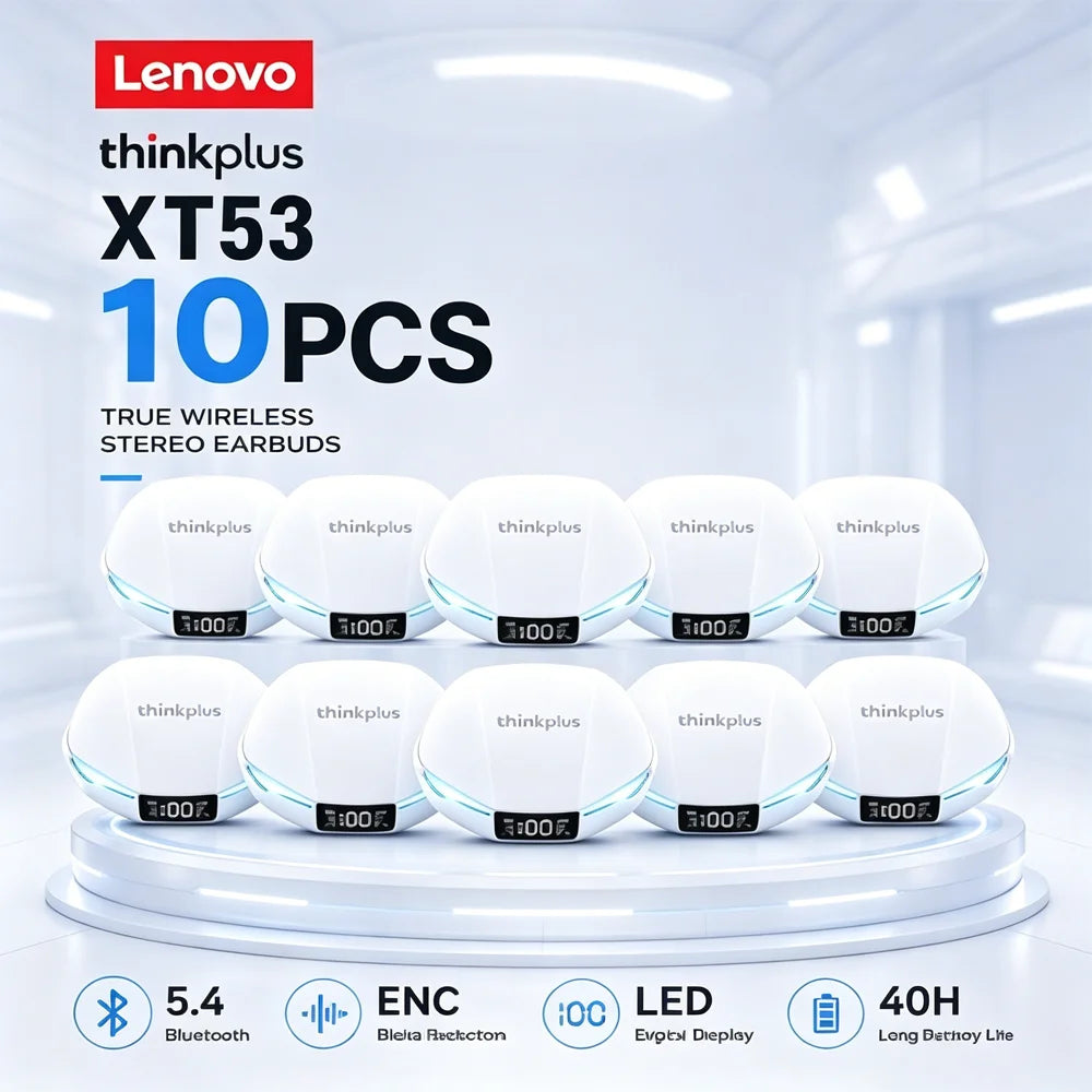 Lenovo XT53 Wireless Bluetooth 5.3 Earphones Gaming Low Latency Dual Mode Music Earbuds Sports In-Ear Headset With Mic New Gifts