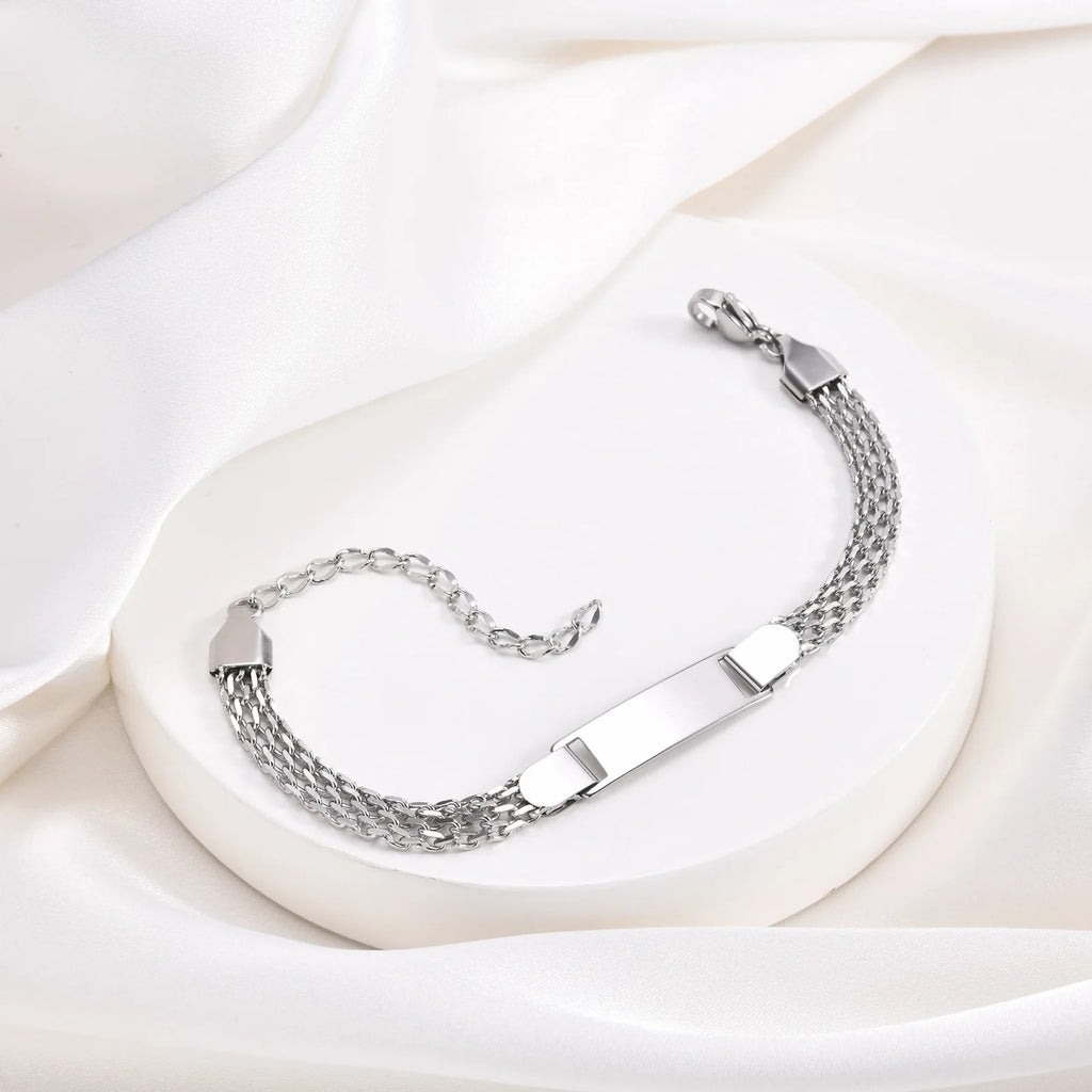 Stainless Steel Children Kids Baby Women Bracelets Hand Chain Blank Bar Adjustable Kid Baby Mom Bracelet Christmas Jewelry Gift