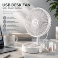 New USB Desk Fan with On/Off Switch Button Quiet Portable Cooling Fan for Office Bedroom Powerful Airflow Easy Control USB Power