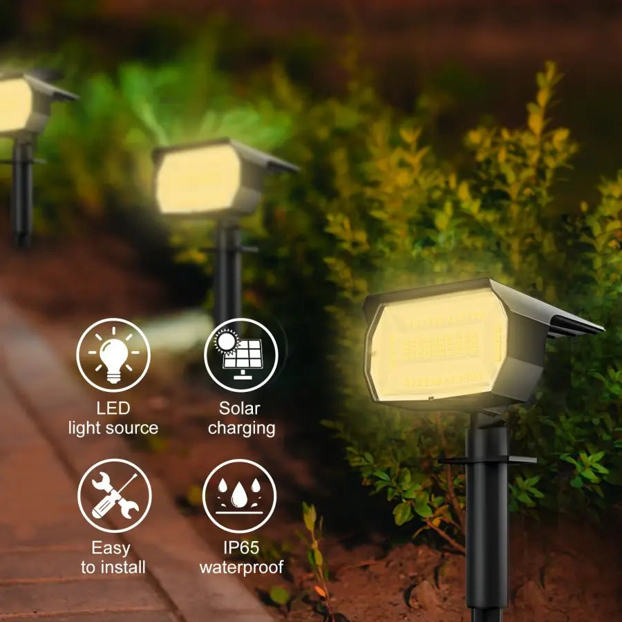 1/2/4PCS Solar Spot Light 68/72 LED Outdoor Garden Solar Landscape Spotlights