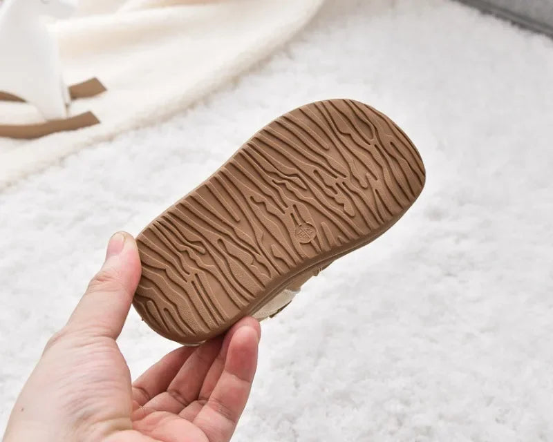 1-8Y Children's Shoes Autumn Winter New Baby Boys Girls Black Cotton Plush Warm Shallow Boots Little Kids Casual Sports Shoes