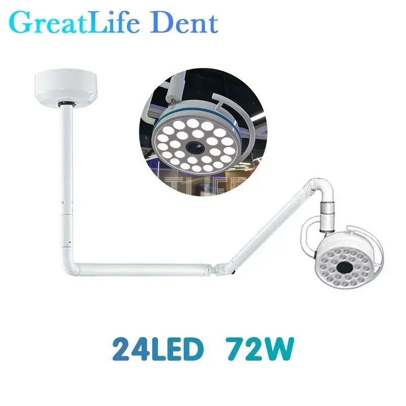 EU MX US Stock GreatLife Dent 24 bulbs 72w Pet Surgery Dental Brightness Ceiling Surgical Exam Shadowless Led Dental Lamp Light