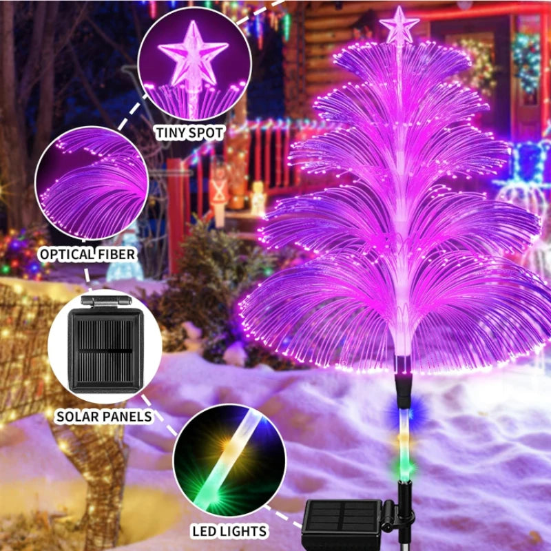 1PC Outdoor Solar Garden Lights 7 Colors Variable Solar Stake Jellyfish