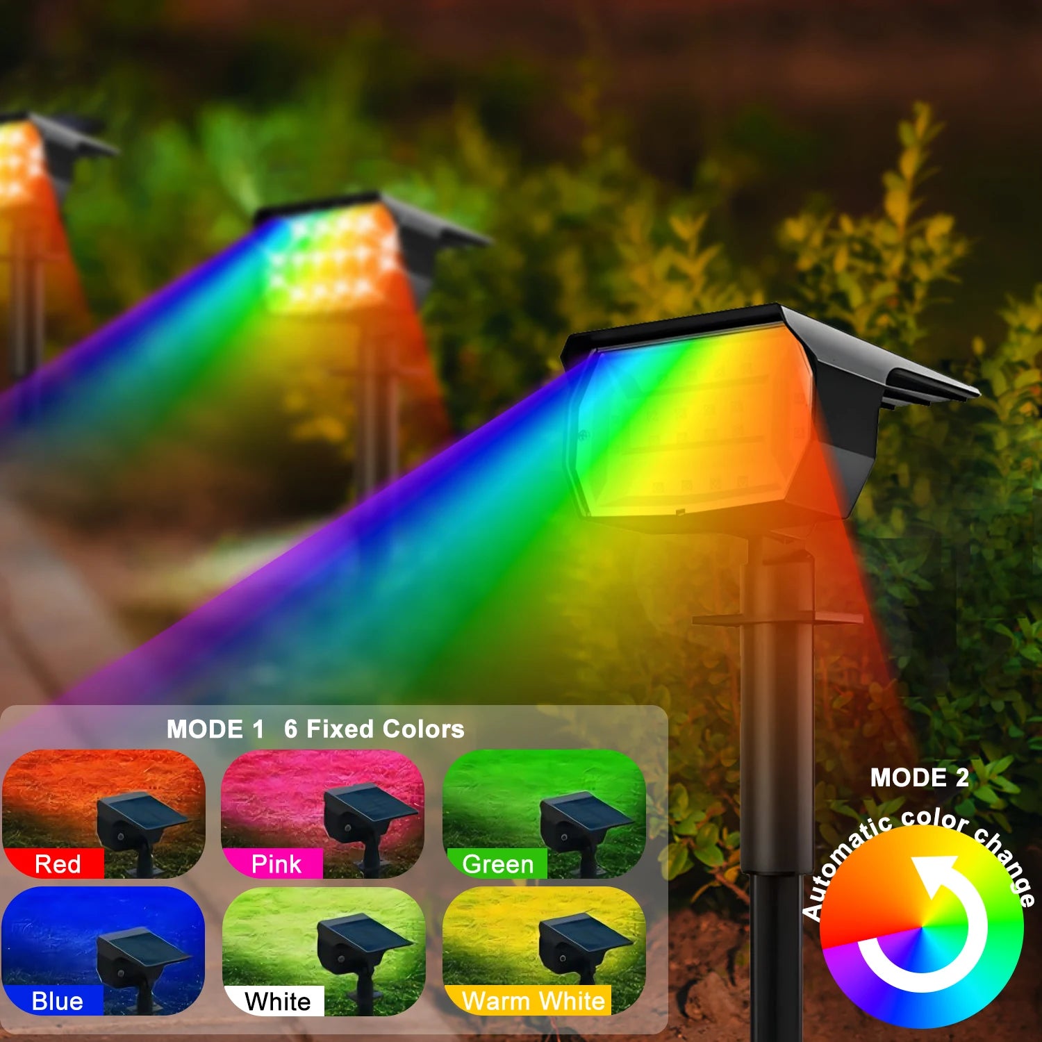 1/2/4PCS Solar Spot Light 68/72 LED Outdoor Garden Solar Landscape Spotlights