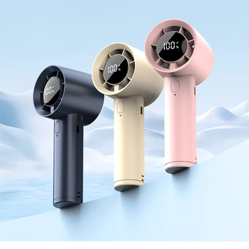 Lenovo Portable Ice Cooling Mini Handheld Fan 100 Speeds Powerful Fan High-speed USB Rechargeable Cooler with Phone Stand