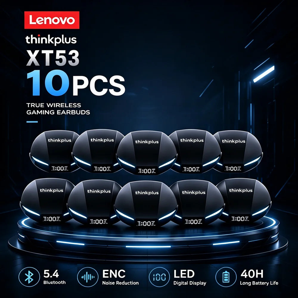 Lenovo XT53 Wireless Bluetooth 5.3 Earphones Gaming Low Latency Dual Mode Music Earbuds Sports In-Ear Headset With Mic New Gifts