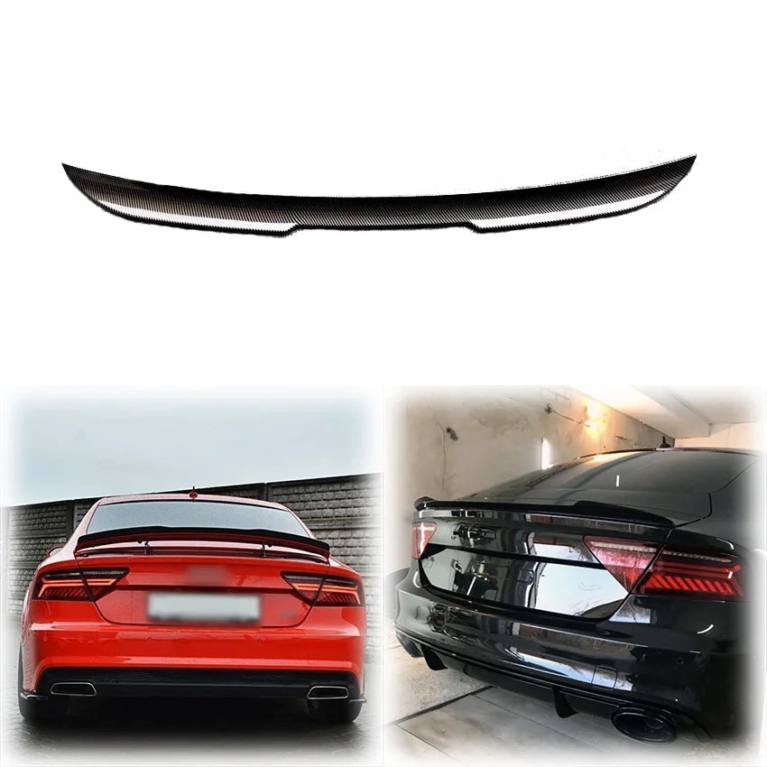 2015 To 2018 For Audi A7 S7 RS7 V Style Car Rear Wing High Quality ABS Spoiler Glossy Black Or Carbon Fiber Look Body Kit Cover