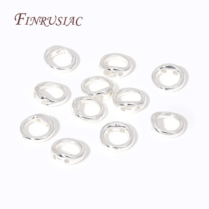 10/20Pcs End Beads Tip End Bead Findings 18K Gold Plated 2 Hole Connecting Ring For DIY Beading Jewellery Making Supplies