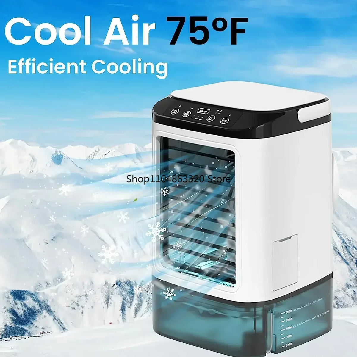 Portable Desktop Air Conditioner Fan with Dual Spray Ultrasonic Atomization 3-Speed Mute Cooling Night Light Electric Fan