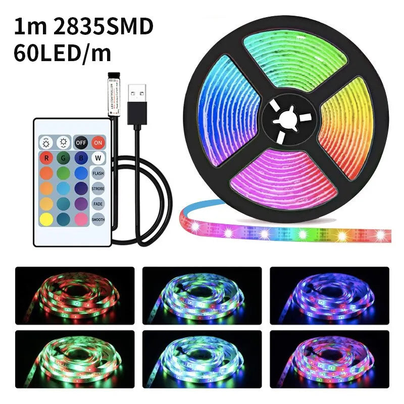 1m USB LED Strip Lights 60LEDs/m RGB Tape SMD
