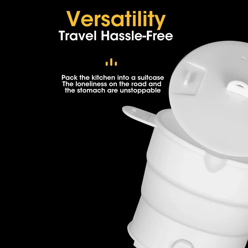 HOMEFISH Foldable Silicone Electric Pot Portable Multi-Purpose Hot Water Boiler for Travel 110/220V Kettle Ideal for Camping