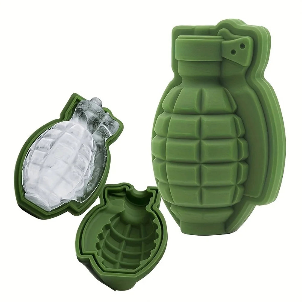 1 Silicone Grenade-Shaped Ice Mold, DIY Ice Cube Mold for Home Parties and Bars