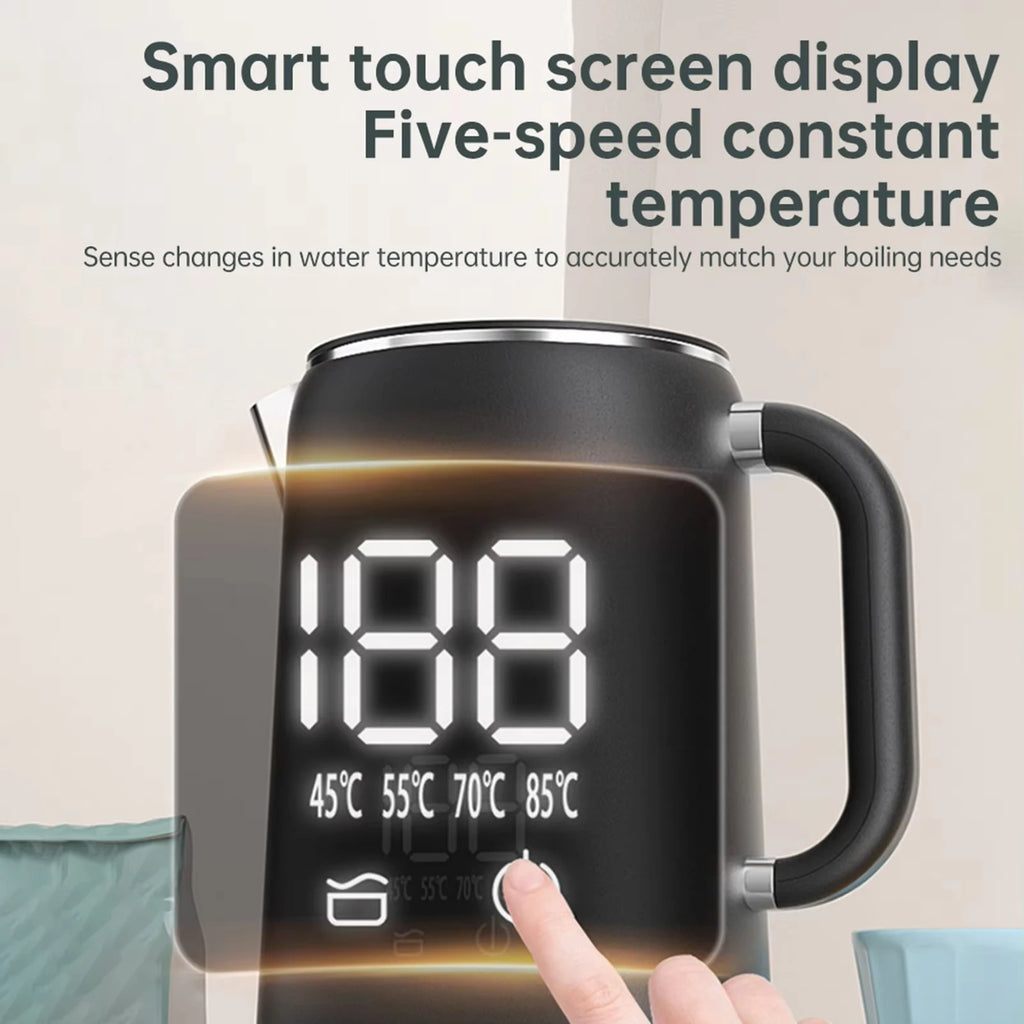 1.7L Electric Kettle Household Thermostatic Kettle Automatic Heat Preservation Teapot 304 Stainless Steel Liner Health Pot 220V