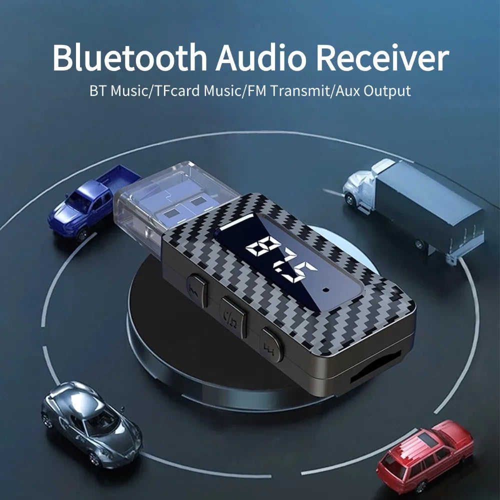 Car Wireless Bluetooth Receiver Play TF Card Music Built-in Mic Support Voice control For iPhone Android Phone
