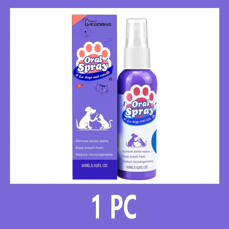Pet Teeth Cleaning Spray Oral Care Remove Tooth Stains Keep Fresh Breath for Cats and Dogs Whitening  Remove bad breath