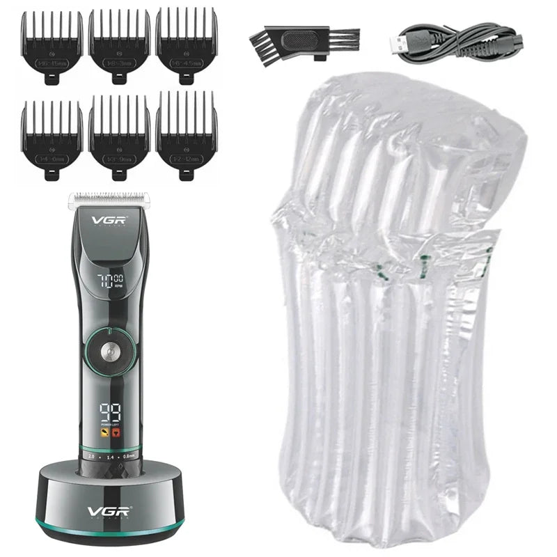 Professional 15 Motor Speed Barber Shop Hair Trimmer For Men Beard Trimmer Body Hair Clipper Electric Hair Cutting Machine Pro