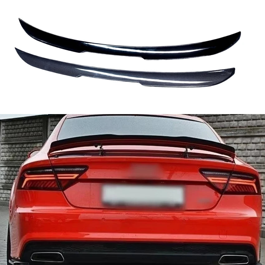 2015 To 2018 For Audi A7 S7 RS7 V Style Car Rear Wing High Quality ABS Spoiler Glossy Black Or Carbon Fiber Look Body Kit Cover