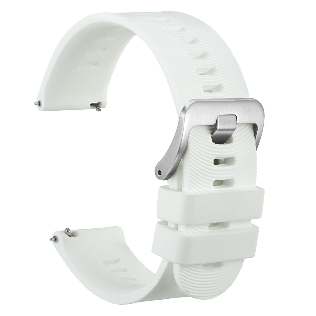 WOCCI Silicone Watch Band with Arch Stripes Texture 18mm 20mm 22mm 24mm 26mm for Men Women Waterproof Soft Sturdy
