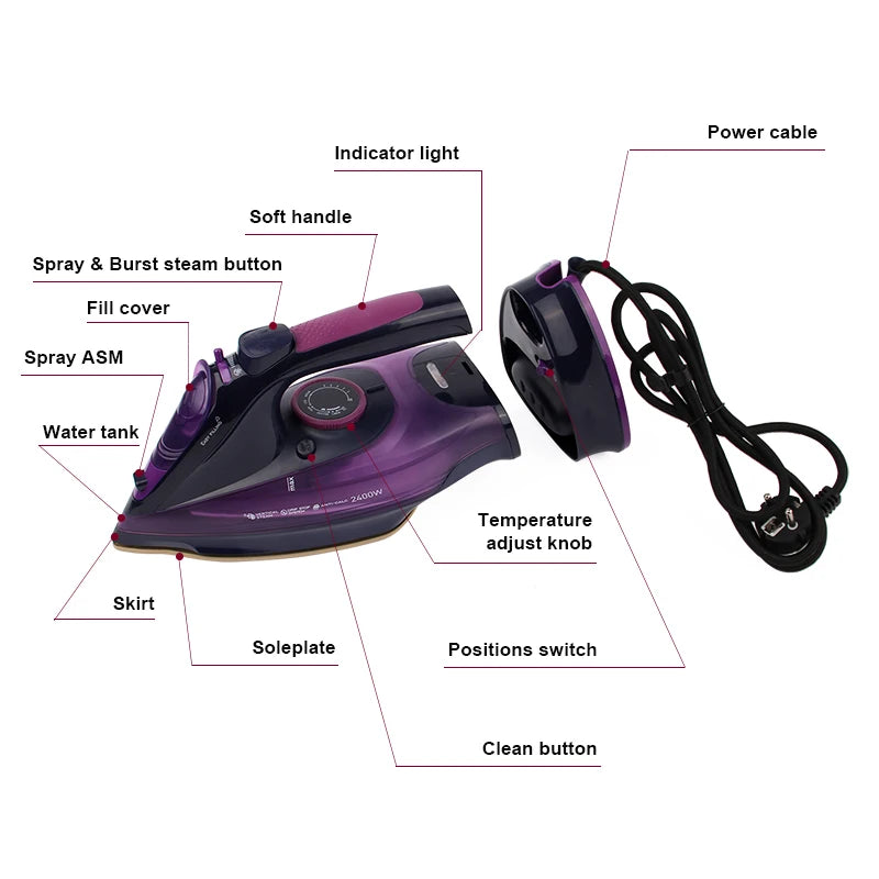 Rechargeable Cordless Steam Iron Electric Clothes Fabric Generator Garment Steamer Fast-Heat Wireless Travel Wet Dry Flatiron EU