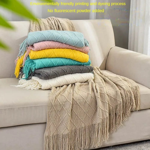 1 Piece Bedspreads Solid Color Tassel Bed Runners Scarves Modern Bed Throws for Foot of Bed Queen King Size Home Decoration