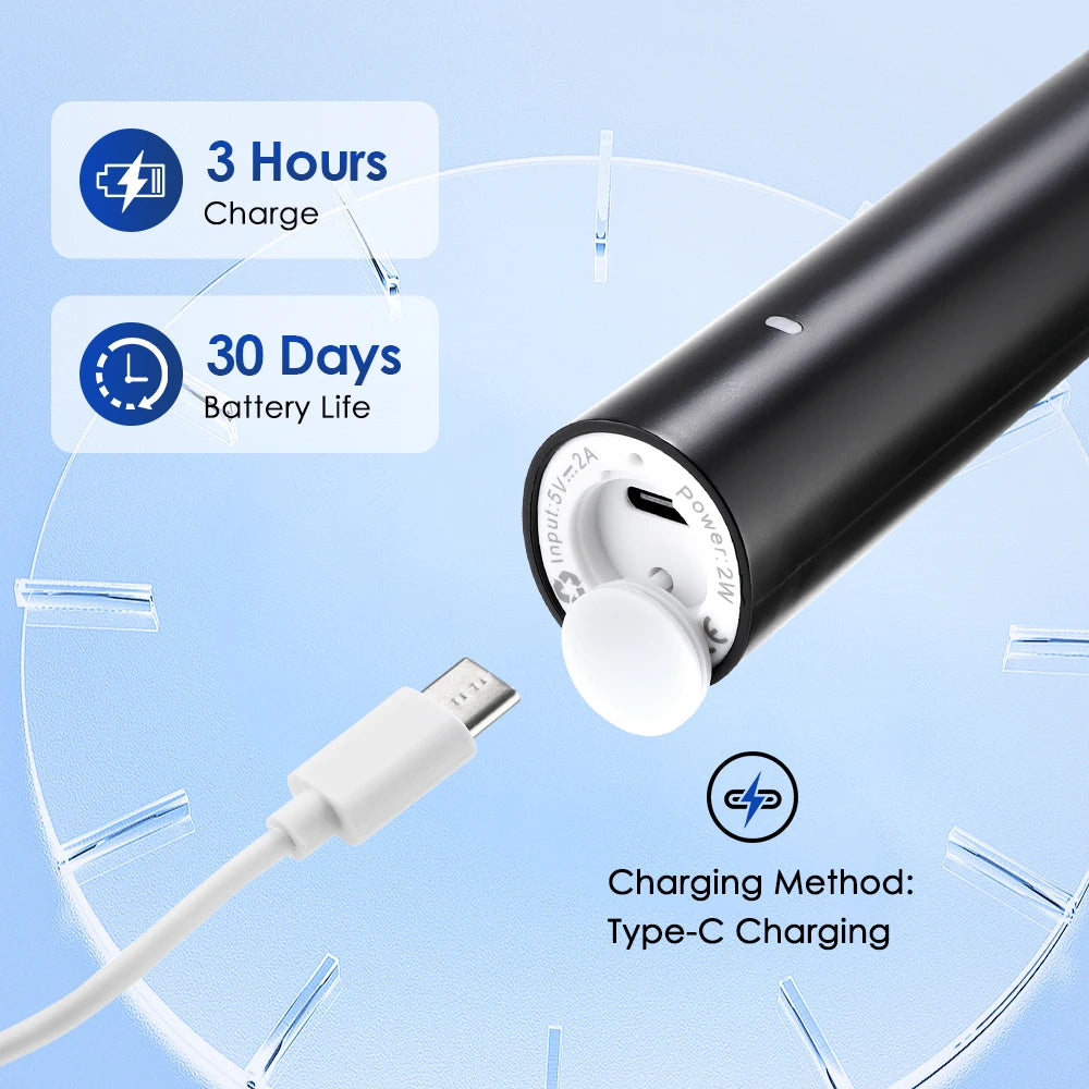 Smart Electric Toothbrush - 4 Heads Rotating with Timer, 5 Modes Rechargeable for Teeth Whitening & Oral Care