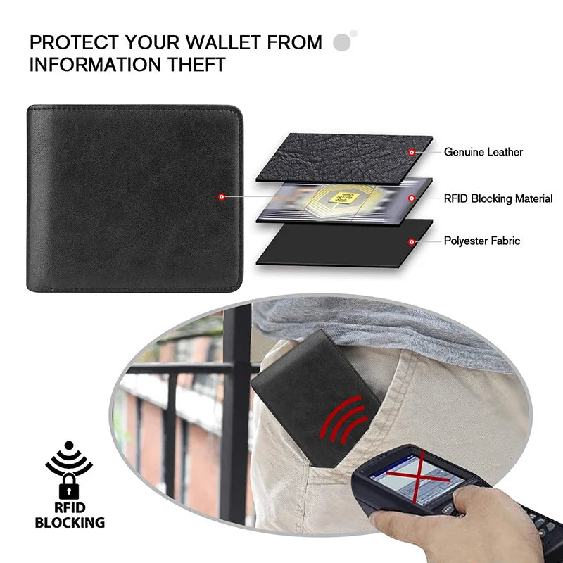 Men Wallets with Coin Pocket and ID Window