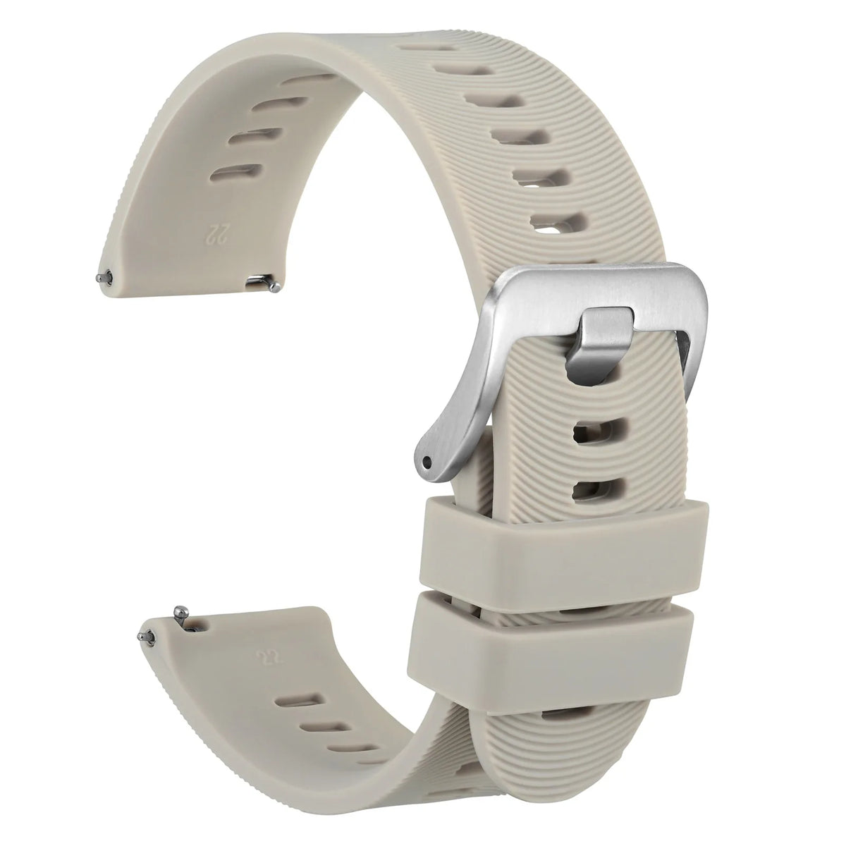 WOCCI Silicone Watch Band with Arch Stripes Texture 18mm 20mm 22mm 24mm 26mm for Men Women Waterproof Soft Sturdy