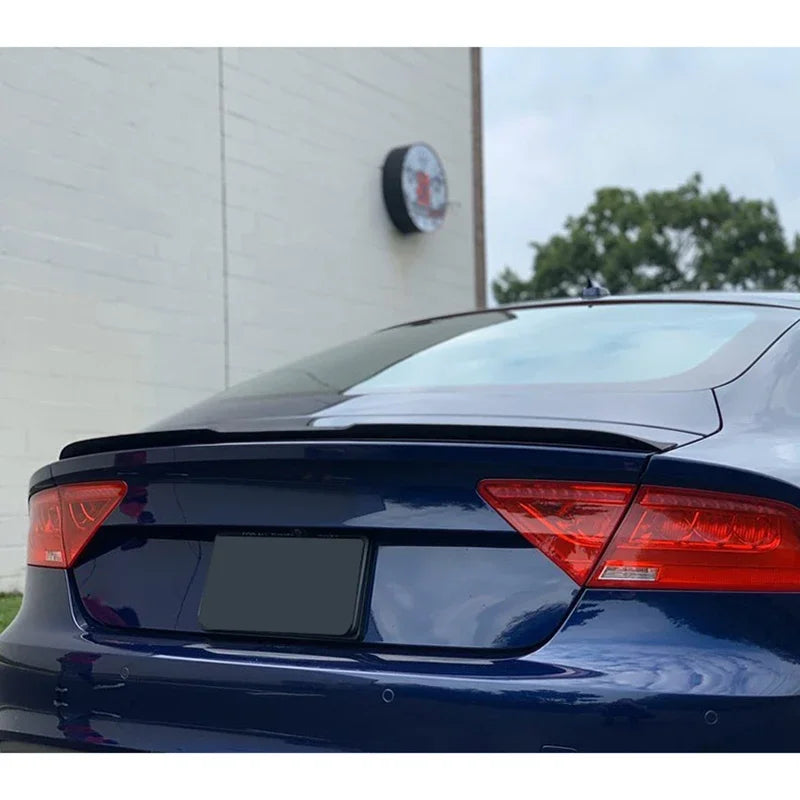 2015 To 2018 For Audi A7 S7 RS7 V Style Car Rear Wing High Quality ABS Spoiler Glossy Black Or Carbon Fiber Look Body Kit Cover