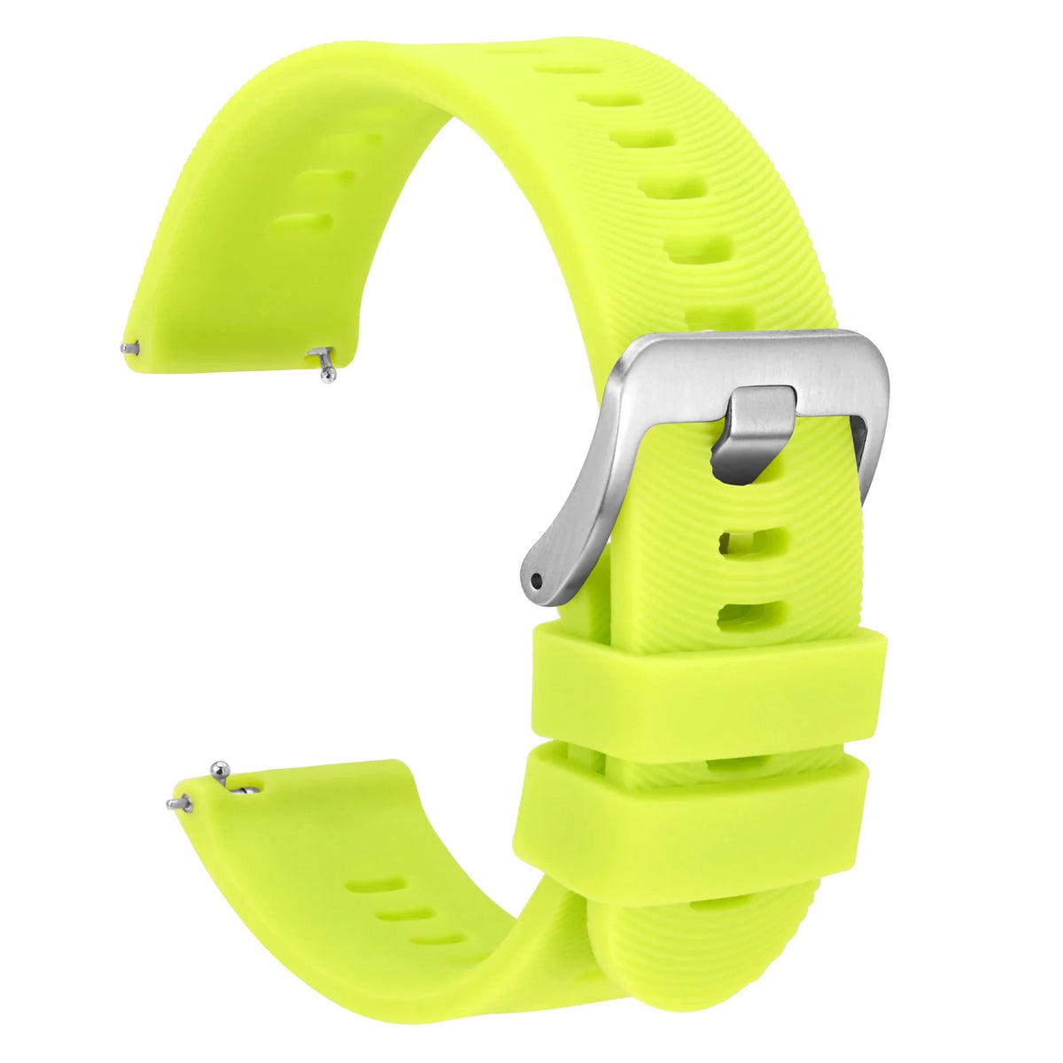 WOCCI Silicone Watch Band with Arch Stripes Texture 18mm 20mm 22mm 24mm 26mm for Men Women Waterproof Soft Sturdy