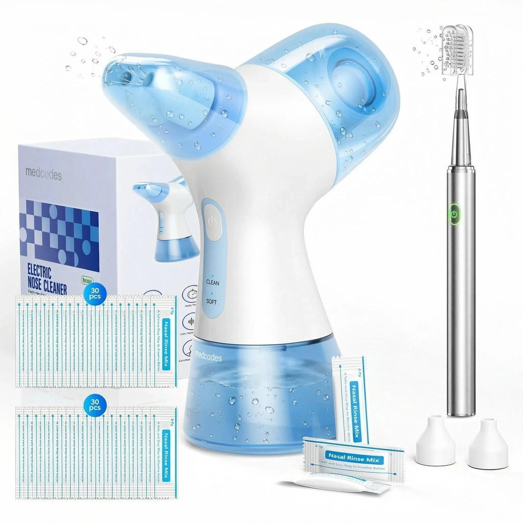Nasal Irrigation System–Rinse Kit with 1 Nose Cleaner and 30 SaltPods for Congestion Relief Sinus with Electric Toothbrush Set